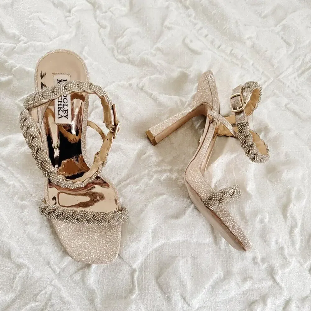 Badgley Miischka Fennel Braided Spool Heel Size 7.5